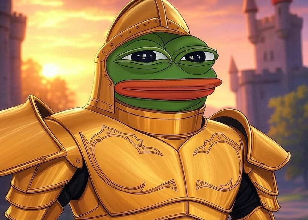 Golden armored Meme Coin Hunter representing a custom Discord bot